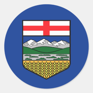 Pegatina Redonda Bandera de Alberta