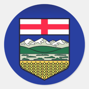 Pegatina Redonda Bandera de Alberta - CANADÁ