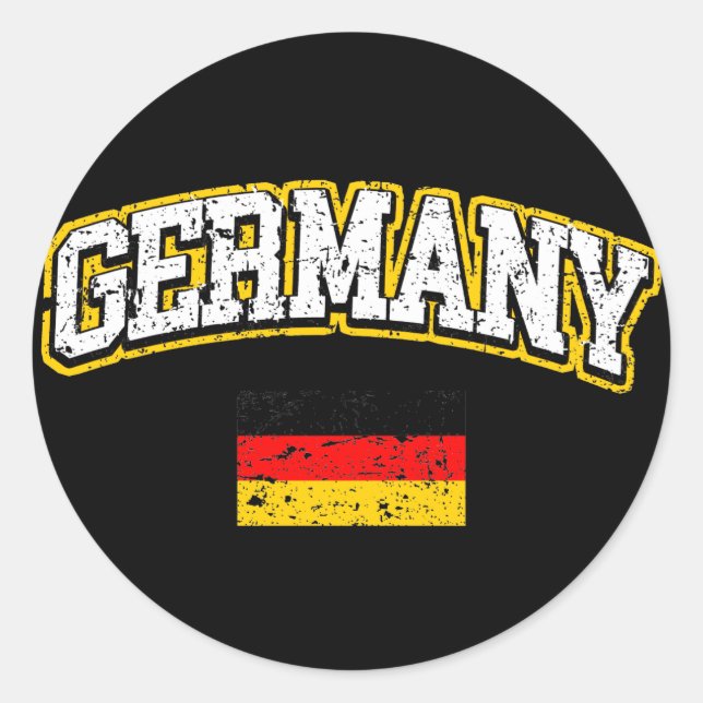 Pegatina Redonda Bandera de Alemania (Anverso)