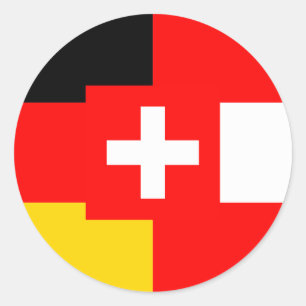 Pegatina Redonda Bandera de Alemania Austria Suiza Ian alemán