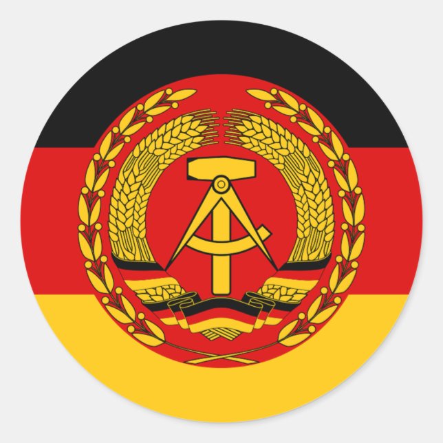 Pegatina Redonda Bandera de Alemania Oriental - Flagge der DDR (GDR (Anverso)