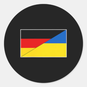 Pegatina Redonda Bandera de Alemania Ucrania Apoyo alemán ucraniano