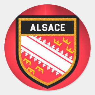 Pegatina Redonda Bandera de Alsace