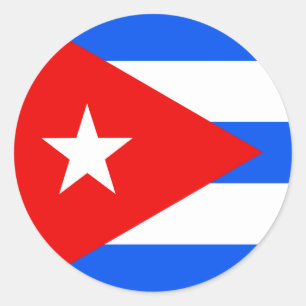 Pegatina Redonda Bandera de alta calidad de Cuba