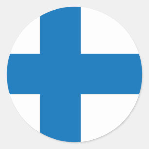 Pegatina Redonda Bandera de alta calidad de Finlandia