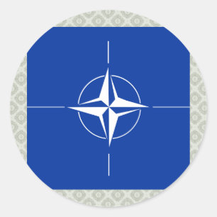 Pegatina Redonda Bandera de alta calidad de la OTAN