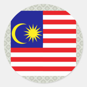 Pegatina Redonda Bandera de alta calidad de Malasia