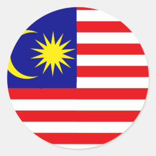 Pegatina Redonda Bandera de alta calidad de Malasia