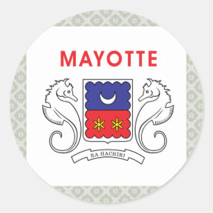 Pegatina Redonda Bandera de alta calidad de Mayotte