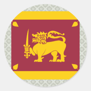 Pegatina Redonda Bandera de alta calidad de Sri Lanka