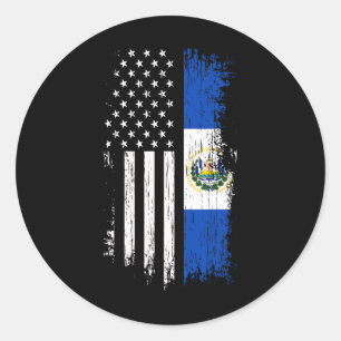 Pegatina Redonda Bandera de América Salvadoreña - Camiseta de El Sa