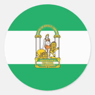 Pegatina Redonda Bandera de Andalucía