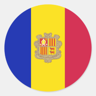 Pegatina Redonda Bandera de Andorra