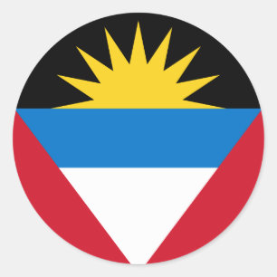 Pegatina Redonda Bandera de Antigua y Barbuda