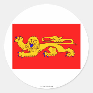 Pegatina Redonda Bandera de Aquitania