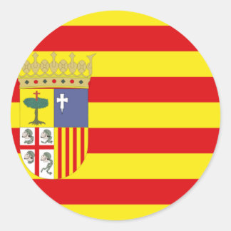 Pegatina Redonda Bandera de Aragón