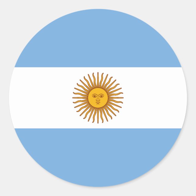 Pegatina Redonda Bandera de Argentina (Anverso)