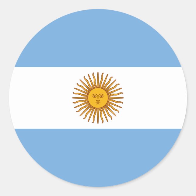 Pegatina Redonda Bandera de Argentina (Anverso)