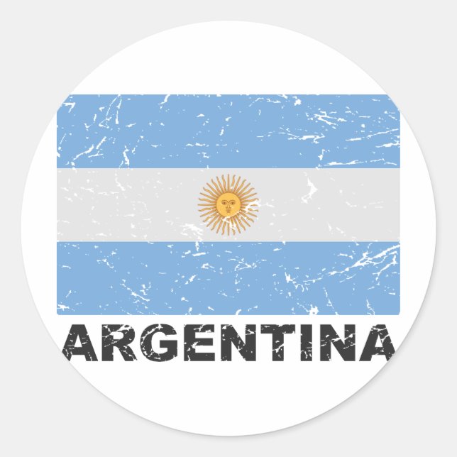 Pegatina Redonda Bandera de Argentina (Anverso)
