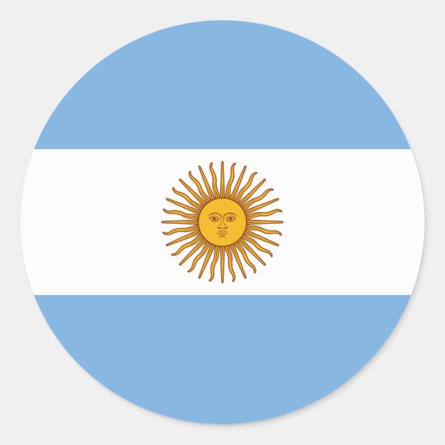 Pegatina Redonda Bandera de Argentina (Anverso)