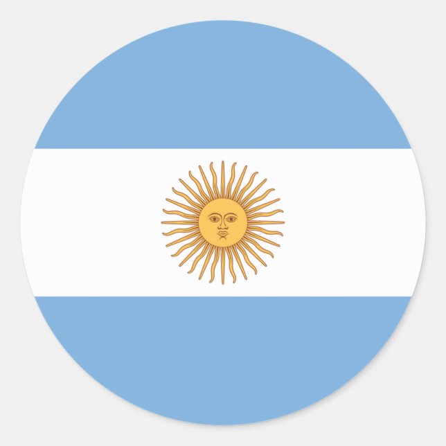 Pegatina Redonda Bandera de Argentina (Anverso)