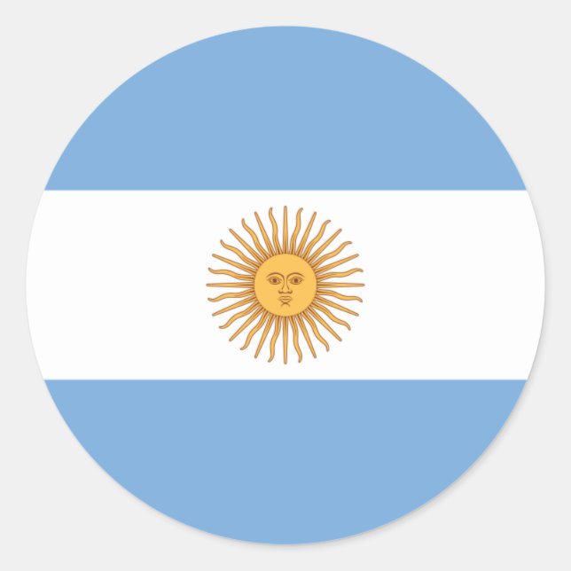Pegatina Redonda Bandera de Argentina (Anverso)