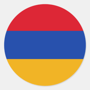 Pegatina Redonda Bandera de Armenia