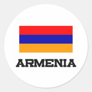 Pegatina Redonda Bandera de Armenia