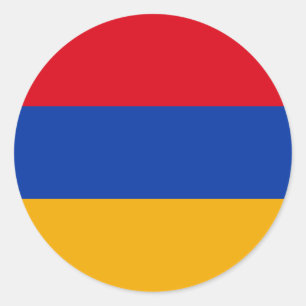 Pegatina Redonda Bandera de Armenia
