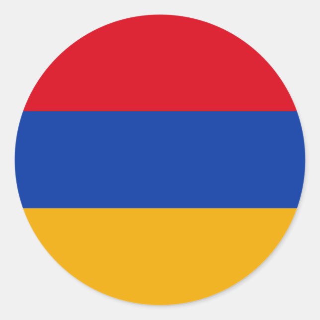 Pegatina Redonda Bandera de Armenia (Anverso)
