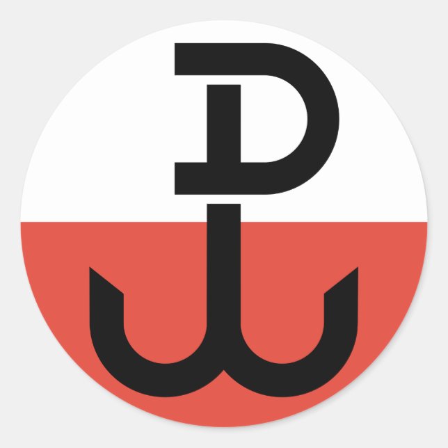 Pegatina Redonda Bandera de Armia Krajowa (Anverso)