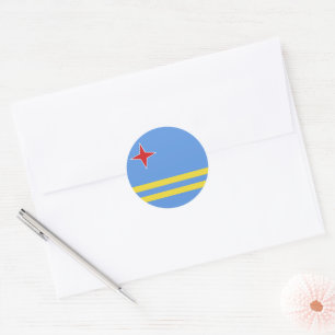 Pegatina Redonda Bandera de Aruba