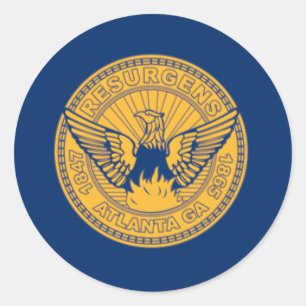 Pegatina Redonda Bandera de Atlanta, Georgia