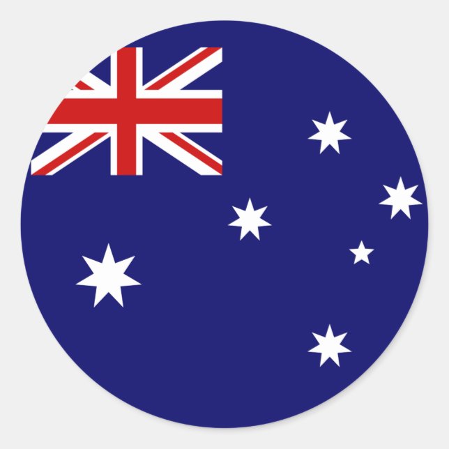 Pegatina Redonda Bandera de Australia (Anverso)