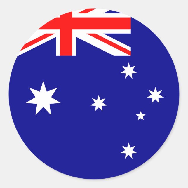 Pegatina Redonda Bandera de Australia (Anverso)