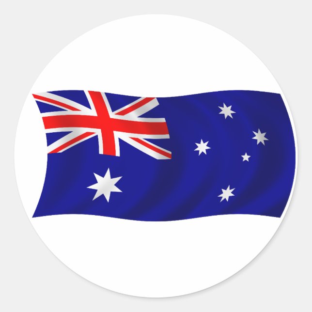 Pegatina Redonda Bandera de Australia (Anverso)
