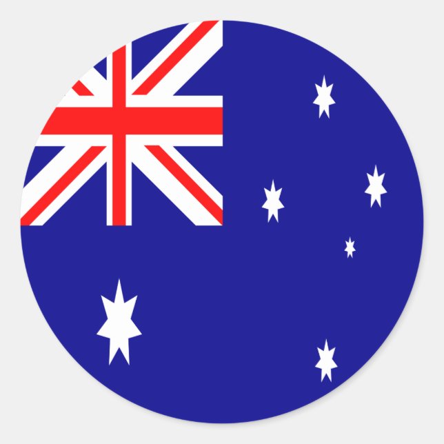 Pegatina Redonda Bandera de Australia (Anverso)