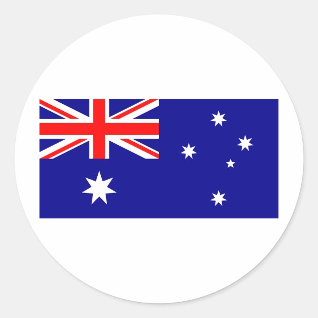 Pegatina Redonda Bandera de Australia (Anverso)