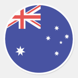 Pegatina Redonda Bandera de Australia