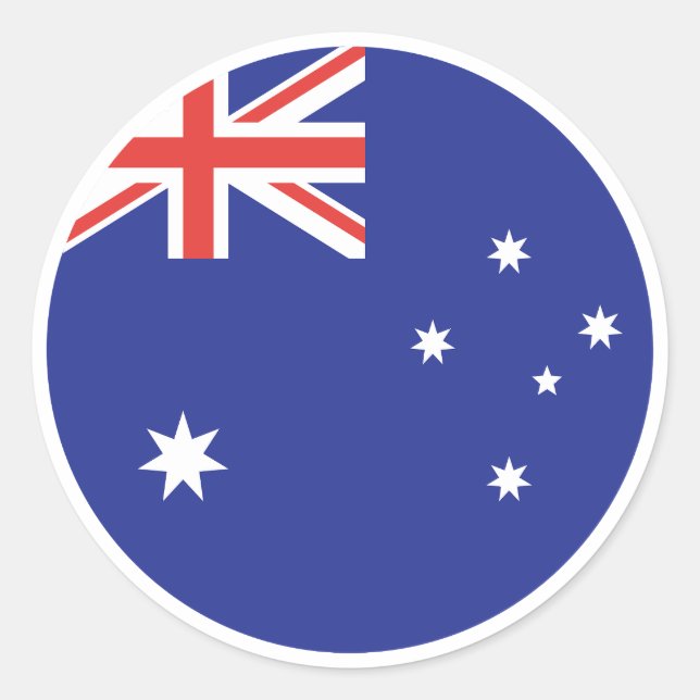 Pegatina Redonda Bandera de Australia (Anverso)