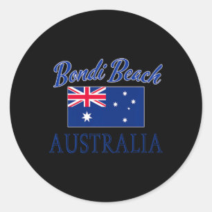 Pegatina Redonda Bandera de Australia de Bondi Beach