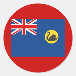 Pegatina Redonda Bandera de Australia Occidental