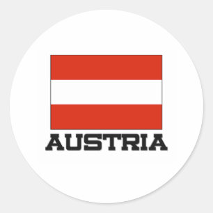 Pegatina Redonda Bandera de Austria