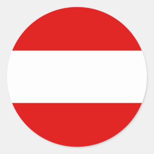 Pegatina Redonda Bandera de Austria