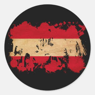 Pegatina Redonda Bandera de Austria