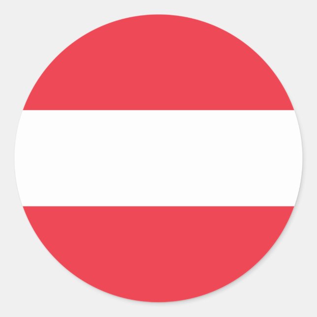 Pegatina Redonda Bandera de Austria (Anverso)