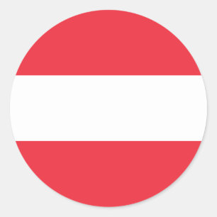 Pegatina Redonda Bandera de Austria
