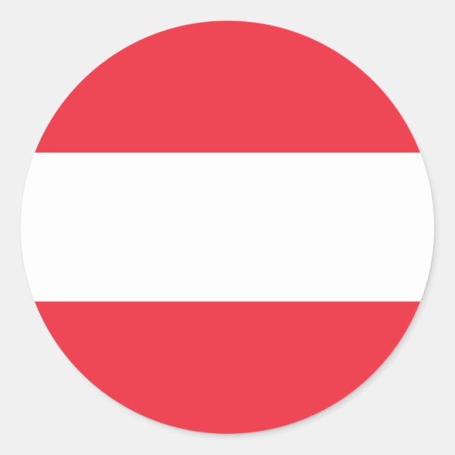 Pegatina Redonda Bandera de Austria (Anverso)