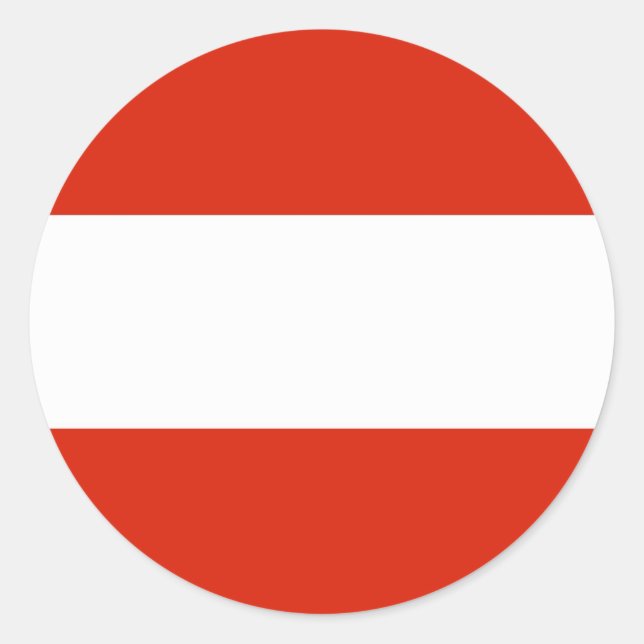 Pegatina Redonda Bandera de Austria (Anverso)