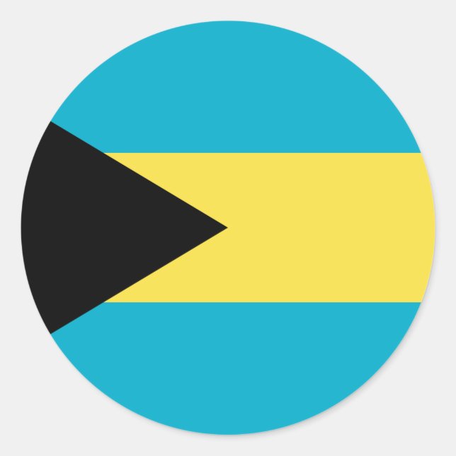 Pegatina Redonda Bandera de Bahamas (Anverso)